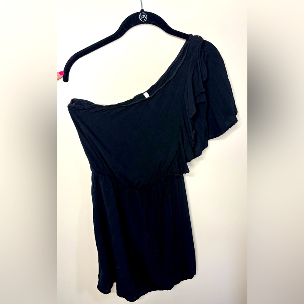 My Story Mini One Shouldered lightweight Dress Small Ruffle Shoulder To Waist.